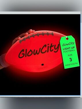 New GlowCity Light-Up Kids Football - orange
